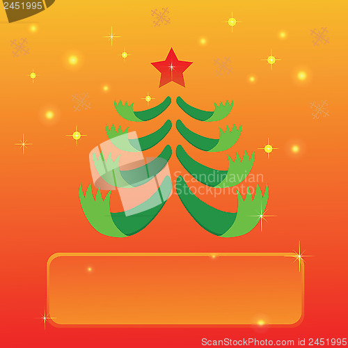 Image of greeting with Christmas tree