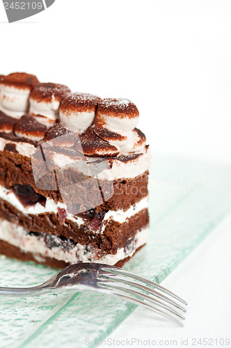 Image of whipped cream dessert cake slice