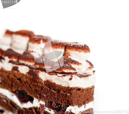 Image of whipped cream dessert cake slice