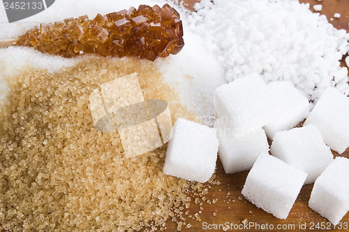Image of Various kinds of sugar close up 