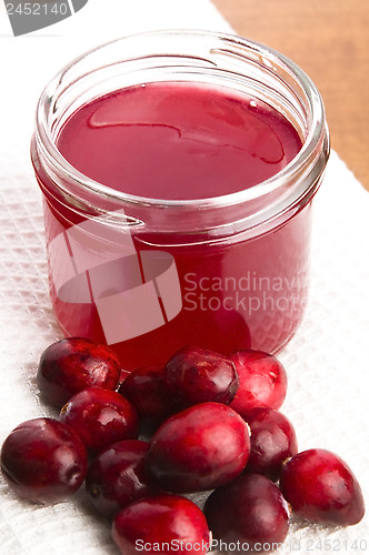 Image of Jelly with Cranberries in Glass