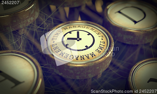 Image of Time Management Key on Grunge Typewriter.