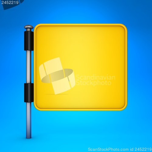 Image of Blank Yellow Square Display on Blue Background.