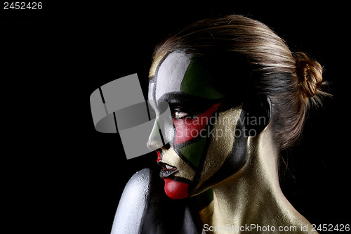 Image of Woman Painted Like Stained Glass Window Beauty Concept