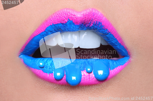 Image of Makeup Cosmetic Creation Using Lip Color