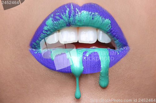 Image of Makeup Cosmetic Creation Using Lip Color