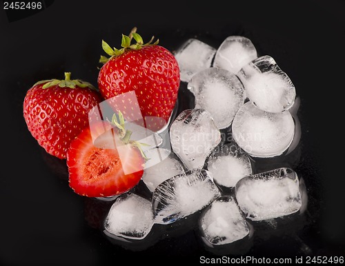 Image of Ice cubes isolated on black