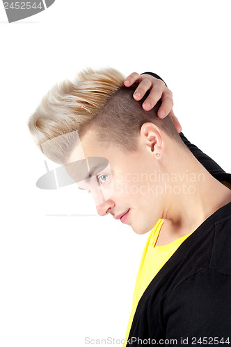 Image of Portrait of handsome man in black