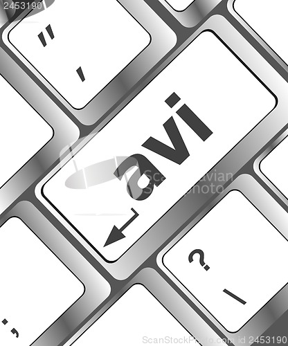 Image of Closeup of avi key in a modern keyboard