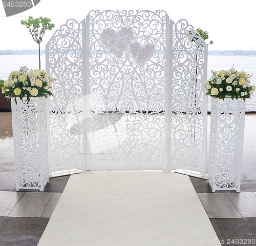Image of wedding white altar