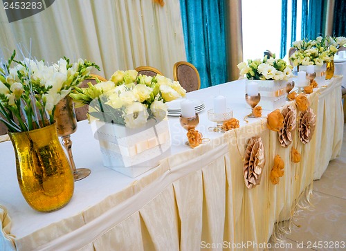 Image of Tables decorated with flowers