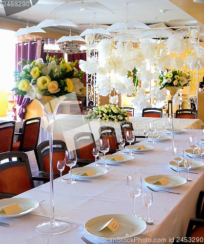 Image of Tables decorated with flowers