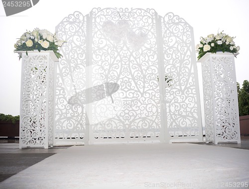 Image of wedding white altar
