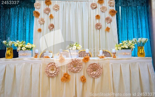 Image of Tables decorated with flowers