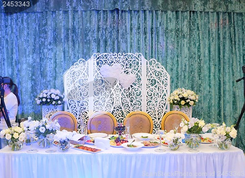 Image of Tables decorated with flowers