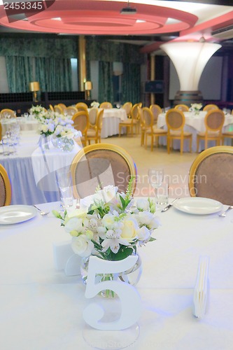 Image of Tables decorated with flowers