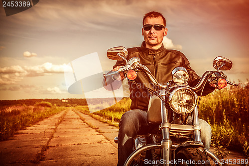 Image of Biker on a motorcycle