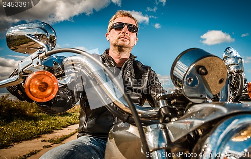 Image of Biker on a motorcycle