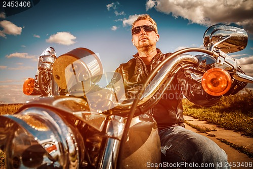 Image of Biker on a motorcycle