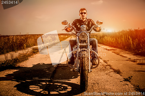 Image of Biker on a motorcycle