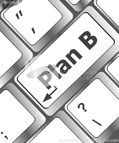 Image of Plan B key on computer keyboard - business concept