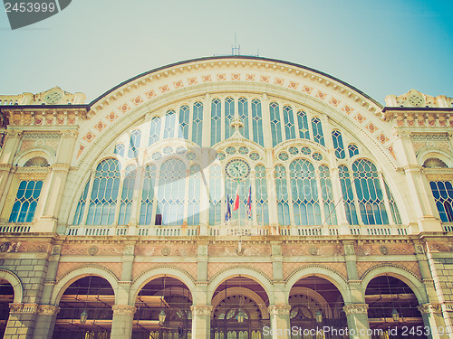 Image of Retro look Porta Nuova station, Turin