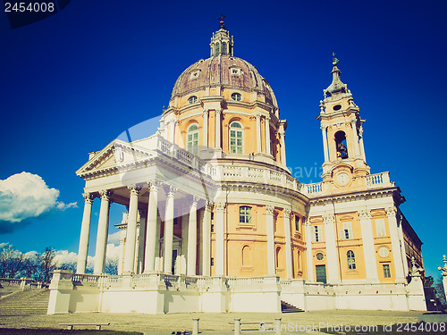 Image of Retro look Basilica di Superga, Turin