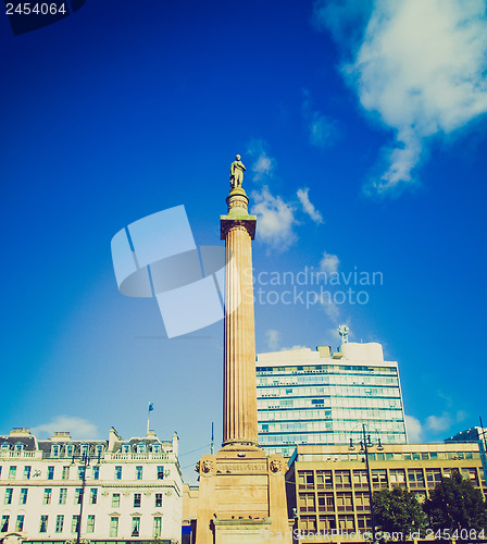 Image of Retro looking Scott monument, Glasgow