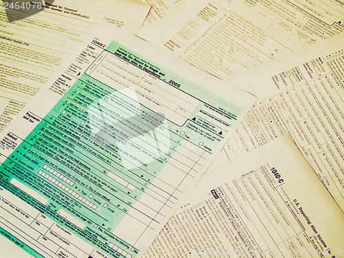 Image of Retro look Tax forms