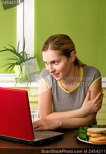 Image of Cute Pregnant Woman On Kitchen