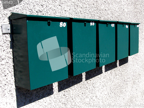 Image of Green mailboxes