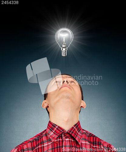 Image of Businessman Looking Upwards