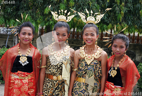 Image of Thai girls in traditional clothing during in a parade, Phuket, T