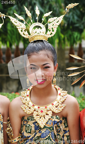Image of Thai girl in traditional clothing during in a parade, Phuket, Th