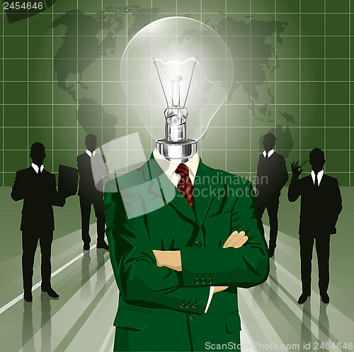 Image of Lamp Head Businessman In Suit