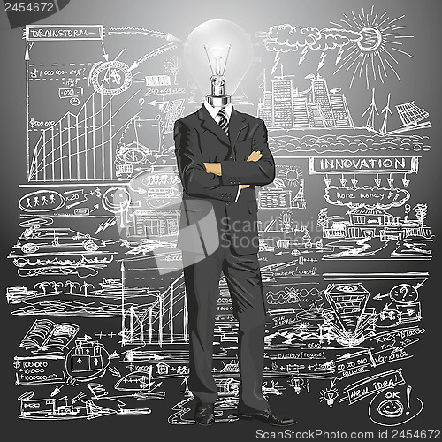 Image of Lamp Head Businessman In Suit