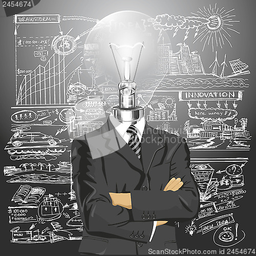 Image of Lamp Head Businessman In Suit