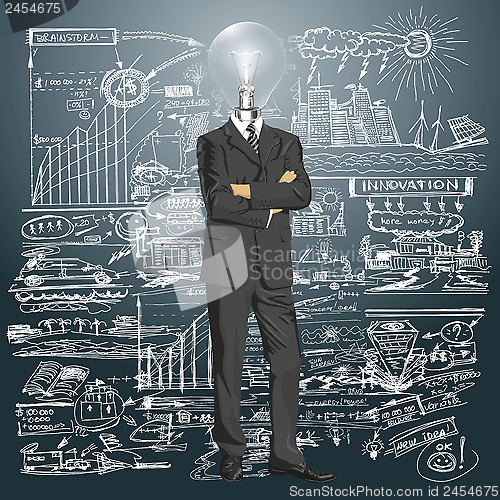 Image of Lamp Head Businessman In Suit