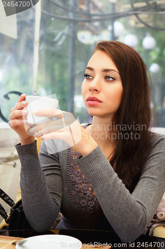 Image of Beautiful thoughtful lady