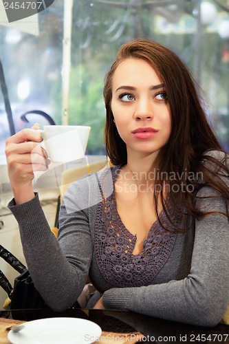 Image of Beautiful thoughtful lady