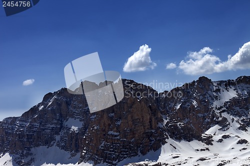 Image of Snowy rocks in nice day