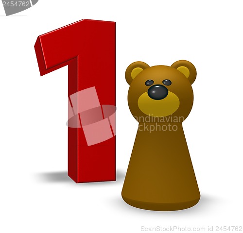 Image of number one and bear