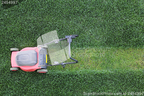 Image of Grass cutter at the lawn