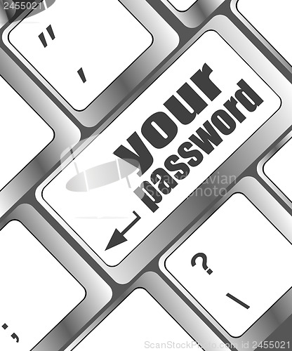 Image of your password button on keyboard - security concept