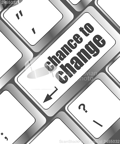 Image of chance to change key on keyboard showing business success