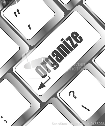Image of word organize on computer keyboard key