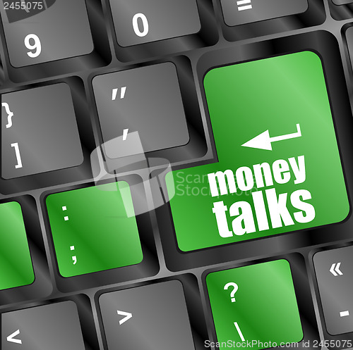 Image of Marketing concept: computer keyboard with word money talks