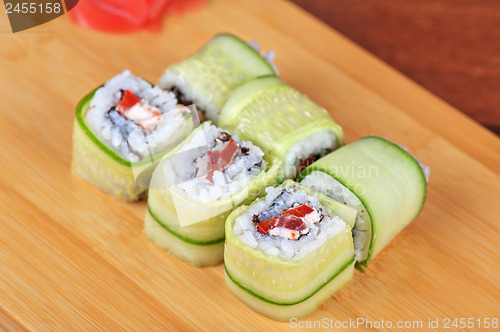 Image of cucumber sushi rolls