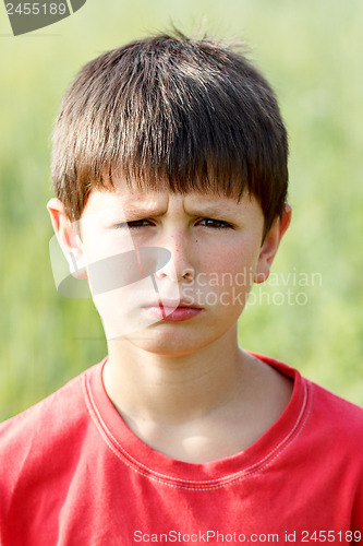 Image of sad portrait of boy