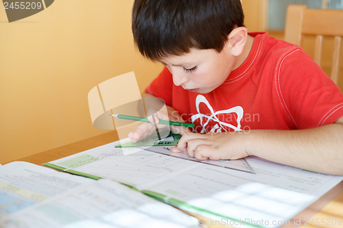 Image of boy doing school homework